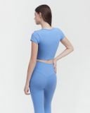  Set đồ tập Yoga Hibi Sports H190 kiểu áo croptop có tay, chất vải Luxury Hi Fabric, kèm mút 