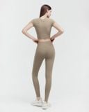  Set đồ tập Yoga Hibi Sports H190 kiểu áo croptop có tay, chất vải Luxury Hi Fabric, kèm mút 