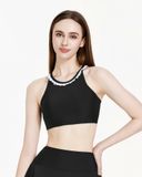  Áo bơi nữ Hibi Sports SS010 - Kiểu bra cổ yếm nhún bèo trắng, kèm mút 