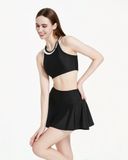  Áo bơi nữ Hibi Sports SS010 - Kiểu bra cổ yếm nhún bèo trắng, kèm mút 