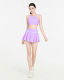  Áo bơi nữ Hibi Sports SS010 - Kiểu bra cổ yếm nhún bèo trắng, kèm mút 