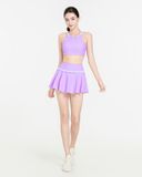  Váy bơi nữ Hibi Sports SS012 - Dáng xòe nhún bèo trắng, kèm quần bảo hộ 