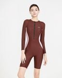  Đồ bơi liền thân Hibi Sports SS016 - Kiểu tay dài quần đùi phối 2 màu, kèm mút 