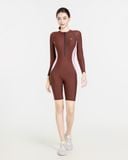  Đồ bơi liền thân Hibi Sports SS016 - Kiểu tay dài quần đùi phối 2 màu, kèm mút 