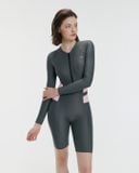  Đồ bơi liền thân Hibi Sports SS018 - Kiểu tay dài quần lửng phối 2 màu, kèm mút 