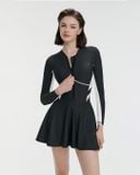  Đồ bơi liền thân Hibi Sports SS020 - Kiểu tay dài váy xòe phối 2 màu, kèm mút 