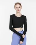  Áo Tank tập Yoga Gym Hibi Sports TA716 Kiểu khoét tròn cột dây, tay dài xỏ ngón - Mặc ngoài áo bra 