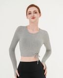  Áo Tank tập Yoga Gym Hibi Sports TA716 Kiểu khoét tròn cột dây, tay dài xỏ ngón - Mặc ngoài áo bra 