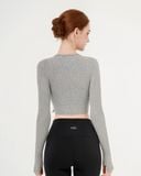  Áo Tank tập Yoga Gym Hibi Sports TA716 Kiểu khoét tròn cột dây, tay dài xỏ ngón - Mặc ngoài áo bra 