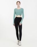  Áo Tank tập Yoga Gym Hibi Sports TA716 Kiểu khoét tròn cột dây, tay dài xỏ ngón - Mặc ngoài áo bra 