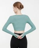  Áo Tank tập Yoga Gym Hibi Sports TA716 Kiểu khoét tròn cột dây, tay dài xỏ ngón - Mặc ngoài áo bra 