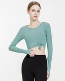  Áo Tank tập Yoga Gym Hibi Sports TA716 Kiểu khoét tròn cột dây, tay dài xỏ ngón - Mặc ngoài áo bra 