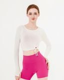  Áo Tank tập Yoga Gym Hibi Sports TA716 Kiểu khoét tròn cột dây, tay dài xỏ ngón - Mặc ngoài áo bra 