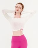  Áo Tank tập Yoga Gym Hibi Sports TA716 Kiểu khoét tròn cột dây, tay dài xỏ ngón - Mặc ngoài áo bra 