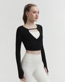  Áo tank tập Yoga Gym Hibi Sports TA717 Kiểu khoét tim mặc 2 mặt, tay dài xỏ ngón - Mặc ngoài áo bra 