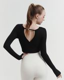  Áo tank tập Yoga Gym Hibi Sports TA717 Kiểu khoét tim mặc 2 mặt, tay dài xỏ ngón - Mặc ngoài áo bra 