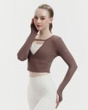  Áo tank tập Yoga Gym Hibi Sports TA717 Kiểu khoét tim mặc 2 mặt, tay dài xỏ ngón - Mặc ngoài áo bra 