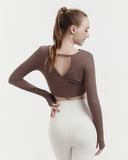  Áo tank tập Yoga Gym Hibi Sports TA717 Kiểu khoét tim mặc 2 mặt, tay dài xỏ ngón - Mặc ngoài áo bra 