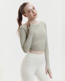  Áo tank tập Yoga Gym Hibi Sports TA717 Kiểu khoét tim mặc 2 mặt, tay dài xỏ ngón - Mặc ngoài áo bra 