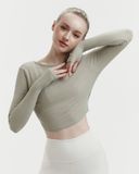  Áo tank tập Yoga Gym Hibi Sports TA717 Kiểu khoét tim mặc 2 mặt, tay dài xỏ ngón - Mặc ngoài áo bra 