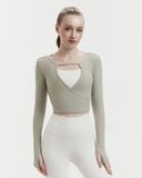  Áo tank tập Yoga Gym Hibi Sports TA717 Kiểu khoét tim mặc 2 mặt, tay dài xỏ ngón - Mặc ngoài áo bra 