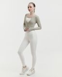  Áo tank tập Yoga Gym Hibi Sports TA717 Kiểu khoét tim mặc 2 mặt, tay dài xỏ ngón - Mặc ngoài áo bra 