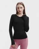  Áo tank tập Yoga Gym Hibi Sports TA718 Kiểu khoét lỗ xẻ tà, tay dài xỏ ngón - Mặc ngoài áo bra 