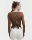  Áo tank tập Yoga Gym Hibi Sports TA718 Kiểu khoét lỗ xẻ tà, tay dài xỏ ngón - Mặc ngoài áo bra 