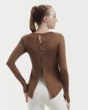  Áo tank tập Yoga Gym Hibi Sports TA718 Kiểu khoét lỗ xẻ tà, tay dài xỏ ngón - Mặc ngoài áo bra 