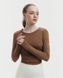  Áo tank tập Yoga Gym Hibi Sports TA718 Kiểu khoét lỗ xẻ tà, tay dài xỏ ngón - Mặc ngoài áo bra 