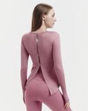  Áo tank tập Yoga Gym Hibi Sports TA718 Kiểu khoét lỗ xẻ tà, tay dài xỏ ngón - Mặc ngoài áo bra 