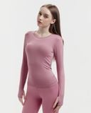  Áo tank tập Yoga Gym Hibi Sports TA718 Kiểu khoét lỗ xẻ tà, tay dài xỏ ngón - Mặc ngoài áo bra 