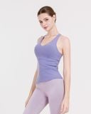  Áo Ba Lỗ Thể Thao Nữ Tập Yoga Gym Hibi Sports TS001 Kiểu Cổ Tim, Kèm Mút 