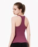  Áo Ba Lỗ Thể Thao Nữ Tập Yoga Gym Hibi Sports TS001 Kiểu Cổ Tim, Kèm Mút 