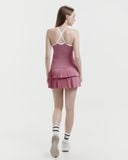  Áo ba lỗ thể thao nữ tập Yoga Gym Hibi Sports TS006 kiểu cổ yếm viền trắng thun gân, kèm mút ngực 