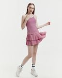  Áo ba lỗ thể thao nữ tập Yoga Gym Hibi Sports TS006 kiểu cổ yếm viền trắng thun gân, kèm mút ngực 