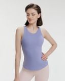  Áo ba lỗ thể thao nữ tập yoga Hibi Sports TS007 kiểu cổ tròn, kèm mút ngực 