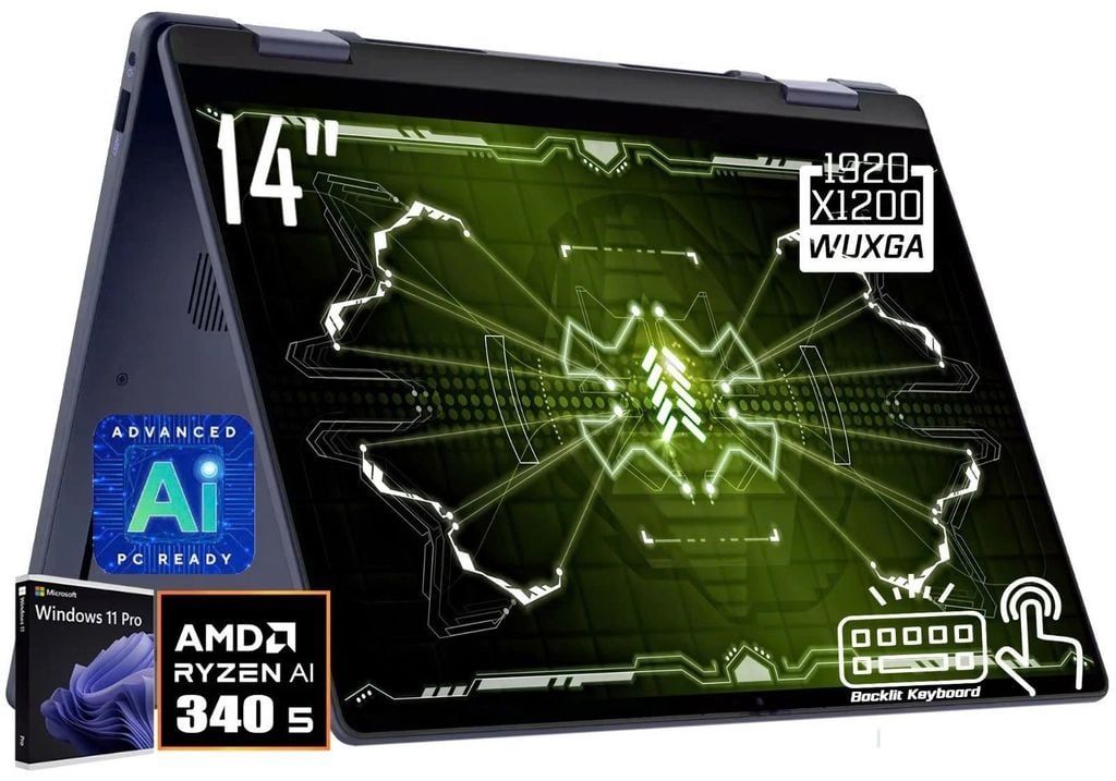 Dell 14 Plus 2 in 1 LDB04255 A376BLU PUS | Ryzen AI 5 340, 16GB, 512GB, AMD Radeon 840M Graphics, 14'' FHD+ Touch tình trạng new