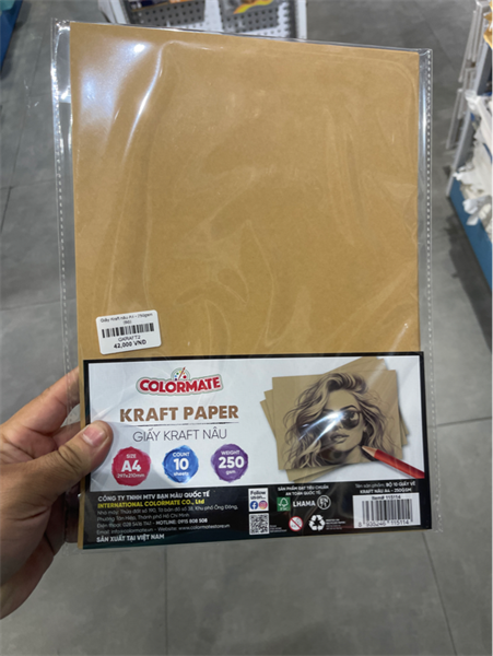  Giấy Kraft nâu A4 - 250gsm 