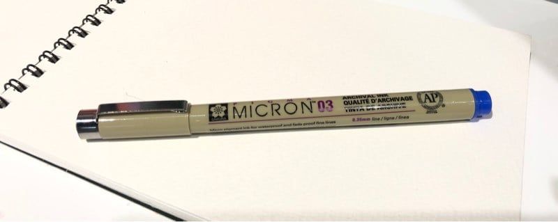  Bút kim vẽ kỹ thuật Pigma Micron 03 Màu Xanh Dương 