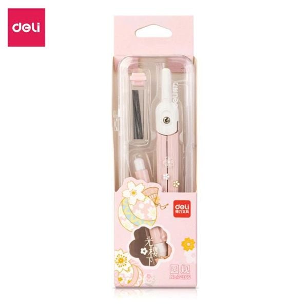  Bộ Compa Hoa Anh Đào Deli 72166 - Hồng 