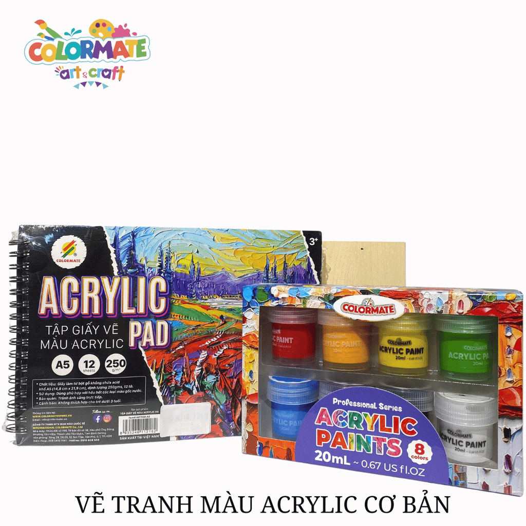  Combo VẼ TRANH MÀU ACRYLIC CƠ BẢN 