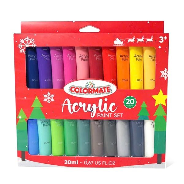 20 tuýp màu vẽ Acrylic 20ml 