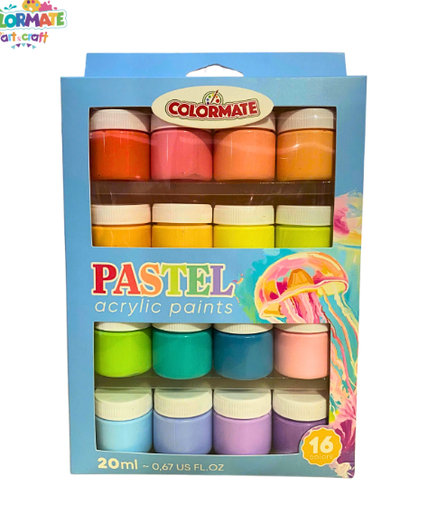  16 Chai màu vẽ Pastel Acrylic 20ml 