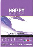  Sổ Happy Mix Media 200gsm A4 Gáy Keo 20 tờ 