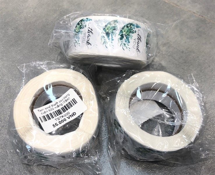  Tem seal thank you dạng cuộn 500 miếng 