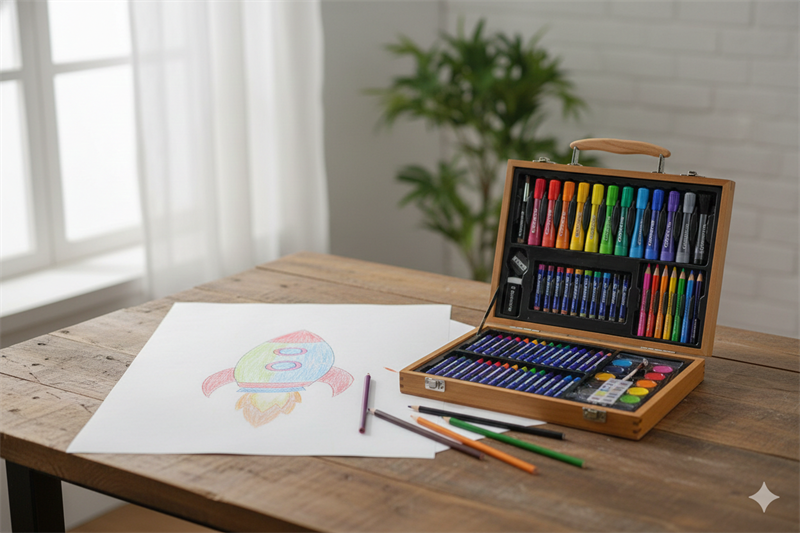  BỘ MÀU VẼ HỘP GỖ M88 (wood art set)-Colormate 