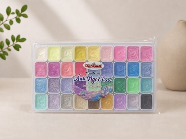  Bộ 36 màu nước ánh ngọc trai dạng nén 