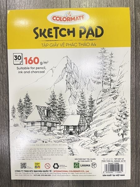  Tập giấy vẽ phác thảo khổ A4 