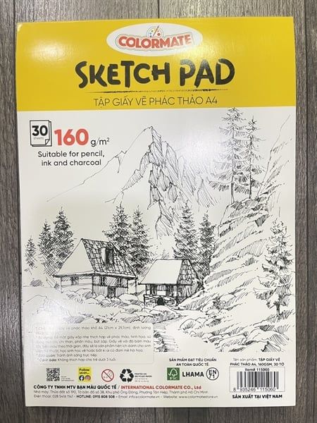  Tập giấy vẽ phác thảo khổ A4 